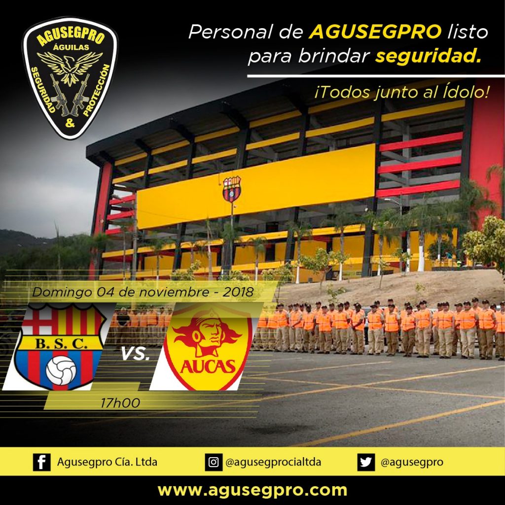 Eventos masivos en el encuentro Barcelona Sporting Club y el Club Social y Deportivo Macará